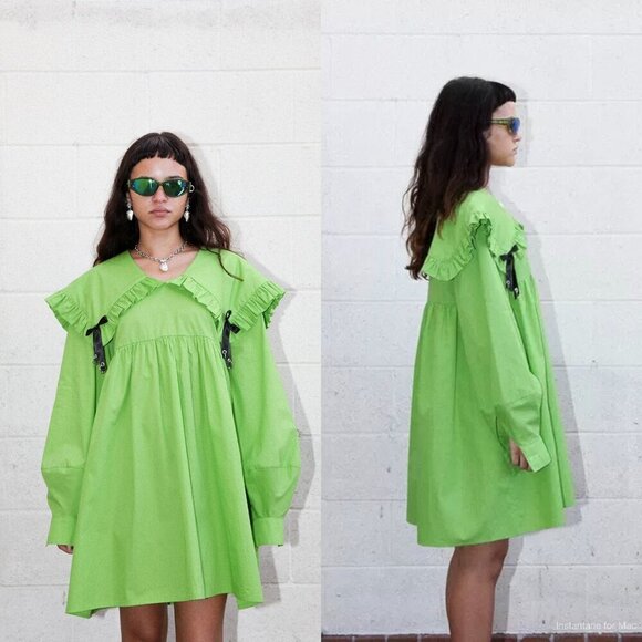 KkCO Sailor Long Sleeve Cotton Babydoll Minidress - Picture 2 of 8